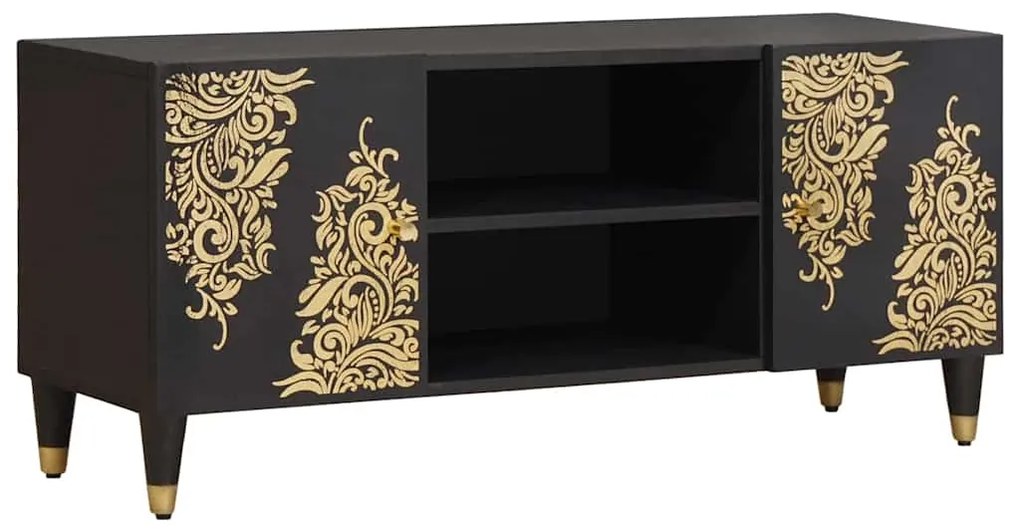 vidaXL Gabinete para TV Preto 105 x 33 x 46 cm Madeira de manga maciça