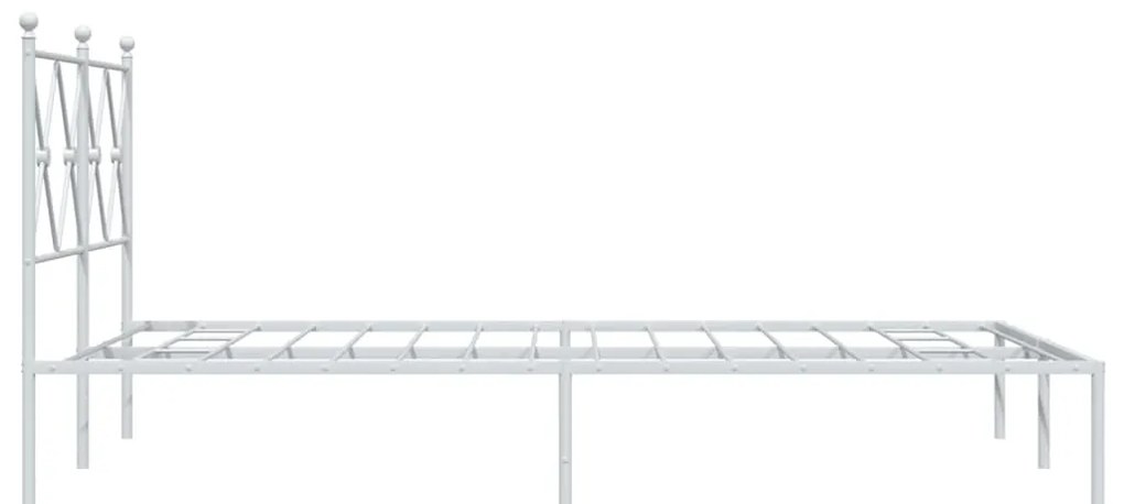 Estrutura de cama com cabeceira 120x200 cm metal branco