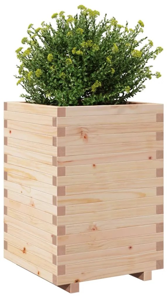 Vaso/floreira de jardim 50x50x72,5 cm madeira de pinho maciça