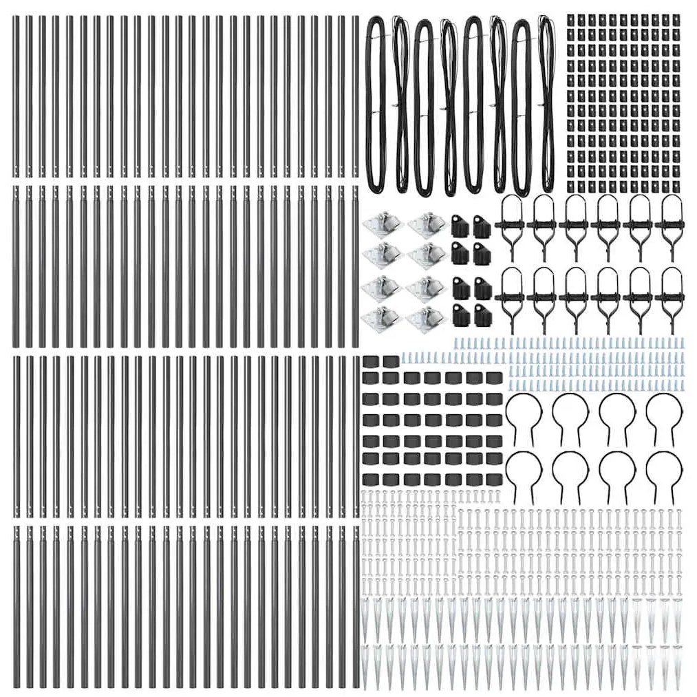 Postes de Cerca com Espeto - 52 unidades Ø32 mm 160 cm Aço Galvanizado