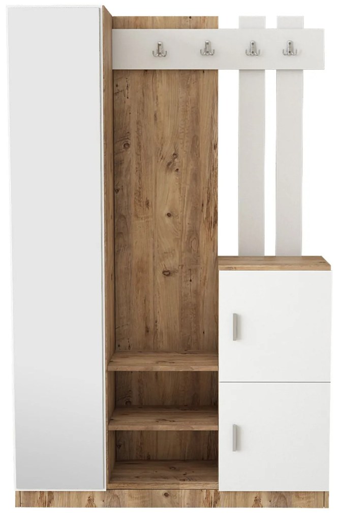 Hall Stand DD7 – Pinho Atlântico e Branco – 113,6x179,7x37,5 cm
