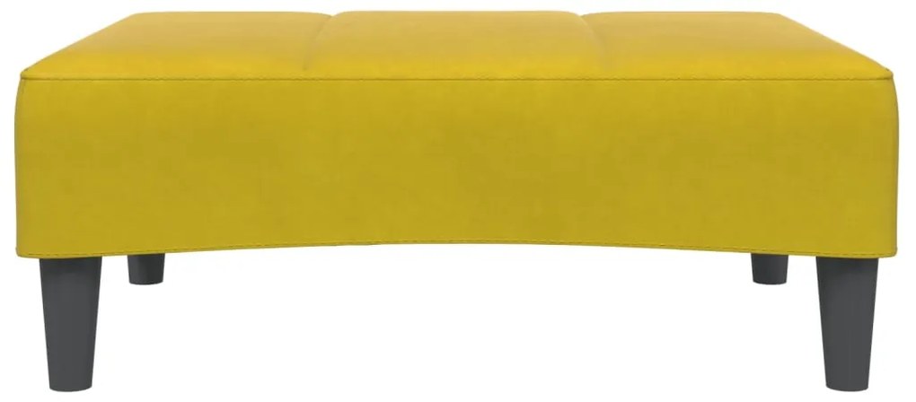 Sofá-cama 2 lugares c/ apoio de pés veludo amarelo