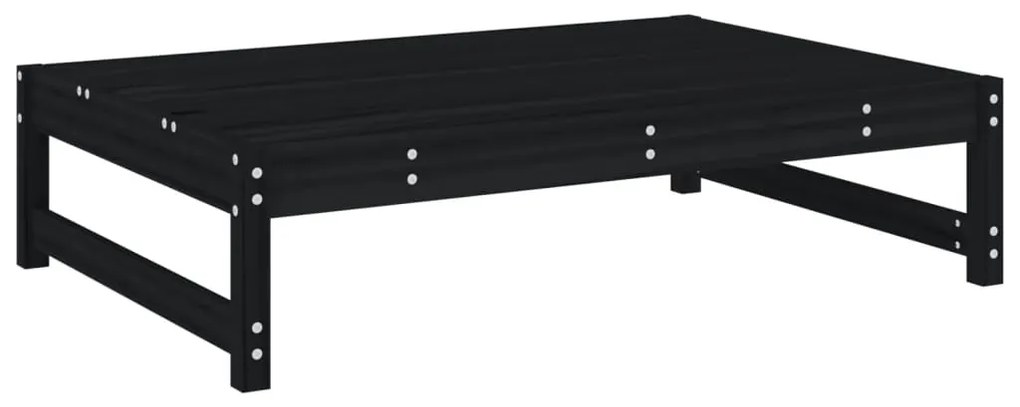 6 pcs conjunto lounge de jardim pinho maciço preto