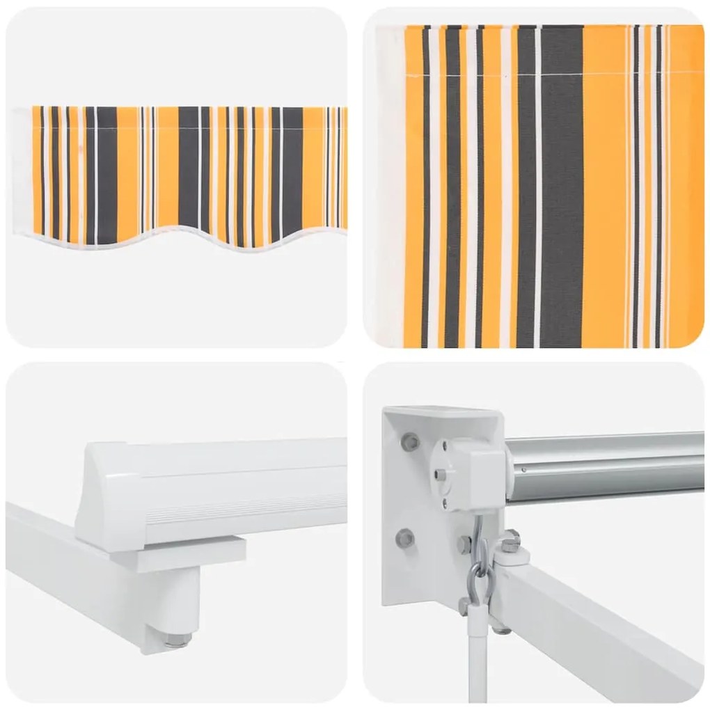 Toldo Manual Retrátil Listrado Multicolorido 350x250 cm