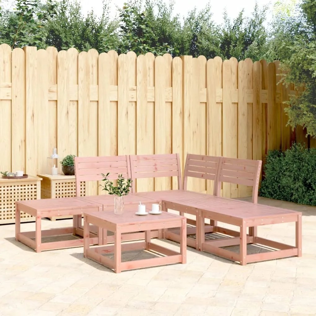 5 pcs conjunto de sofás para jardim madeira de douglas maciça