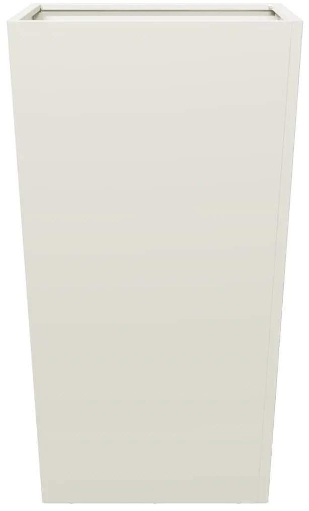 Vaso/floreira de jardim 2 pcs 45x45x75 cm aço branco