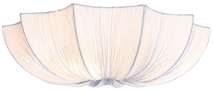 Candeeiro de teto design cinzento seda 52cm 3-luzes - Plu Design