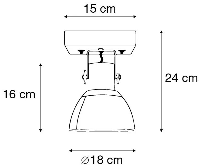 LED Foco de teto inteligente bronze com madeira 18 cm incl. WiFi A60 - Mangoes Industrial
