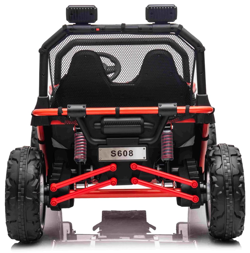 Carro elétrico para Crianças 24V 2 Lugares Buggy FASTER Rodas de EVA, Assento de couro Vermelho