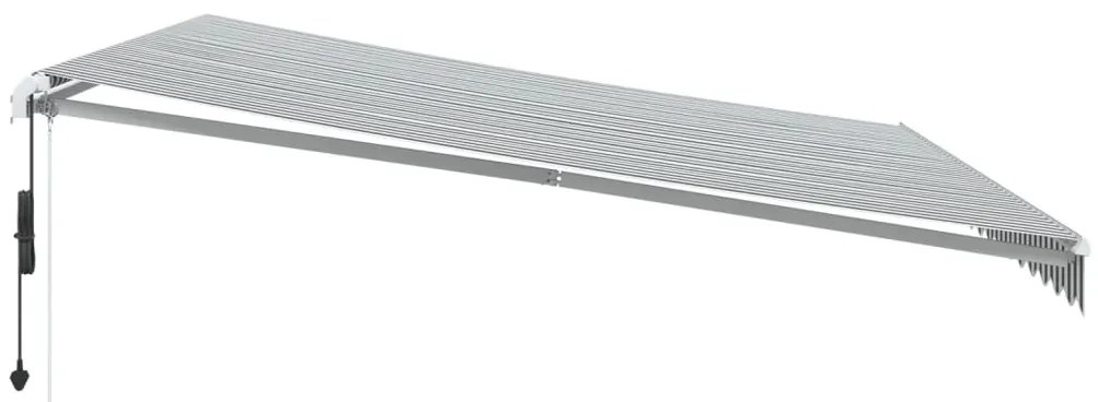 Toldo retrátil automático 450x350 cm antracite e branco