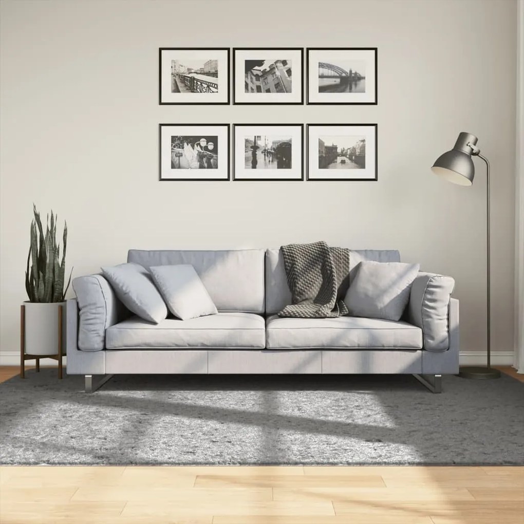 Tapete shaggy de pelo alto PAMPLONA 160x230 cm cinzento