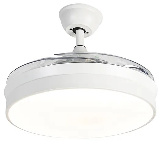 Ventilador de teto branco com controle remoto incl. LED - Xiro Moderno