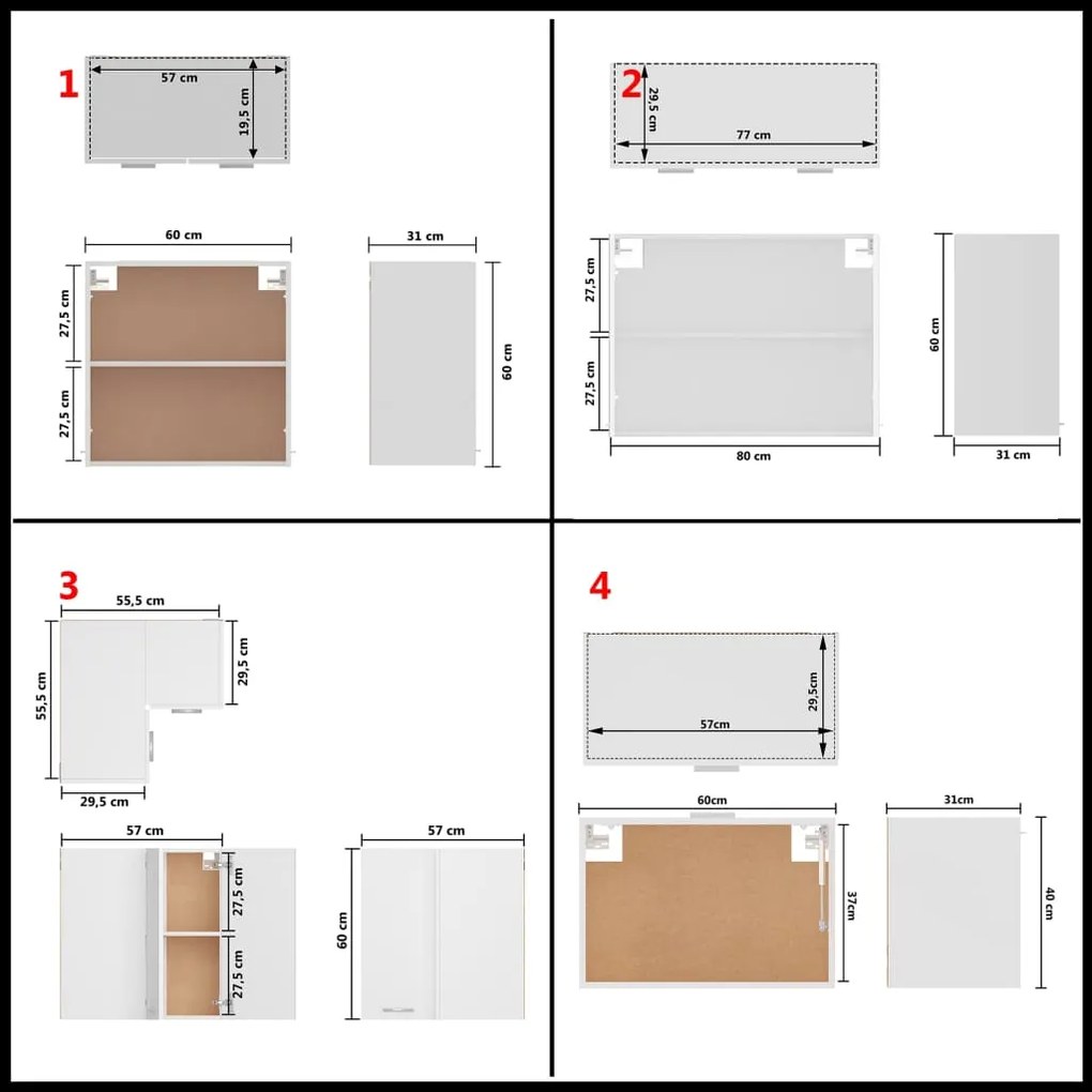 11 pcs conjunto armários de cozinha derivados de madeira branco