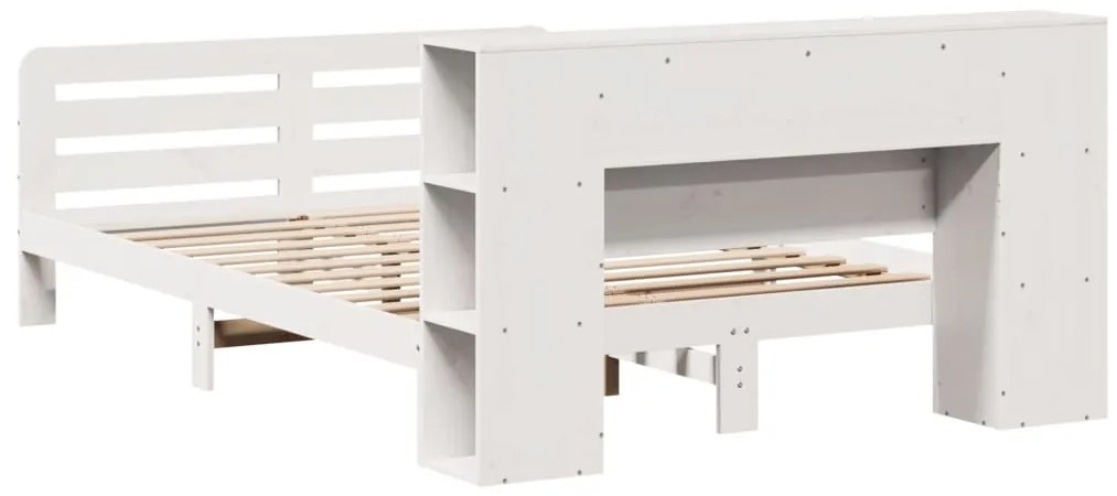 Cama sem colchão 120x190 cm madeira de pinho maciça branco