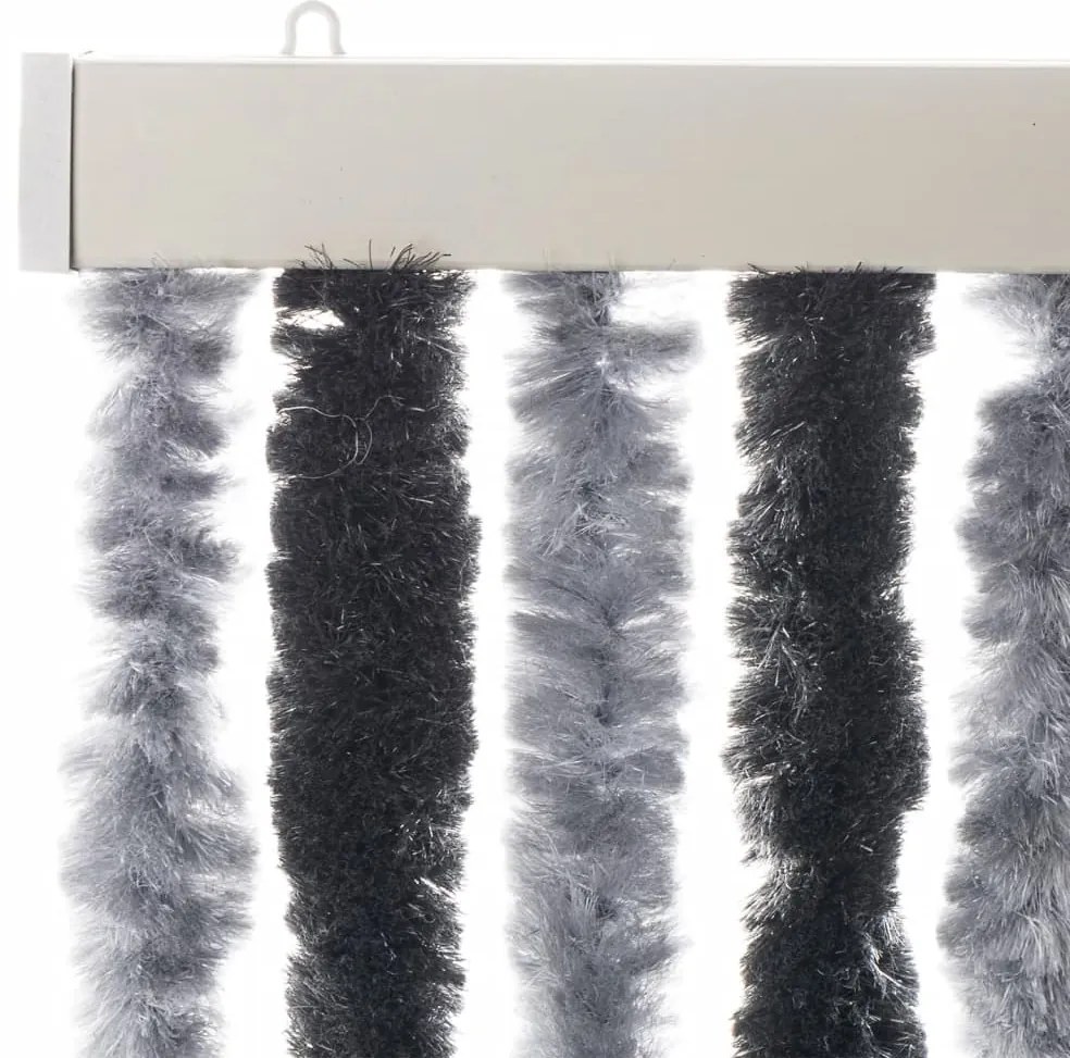 Cortina anti-insetos 100x220 cm chenille cinzento e preto