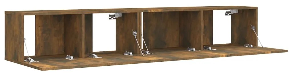 Conjunto móveis de TV 2pcs madeira processada carvalho fumado