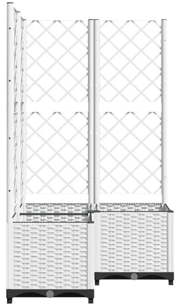 Vaso/floreira de jardim c/ treliça 80x80x136 cm PP branco