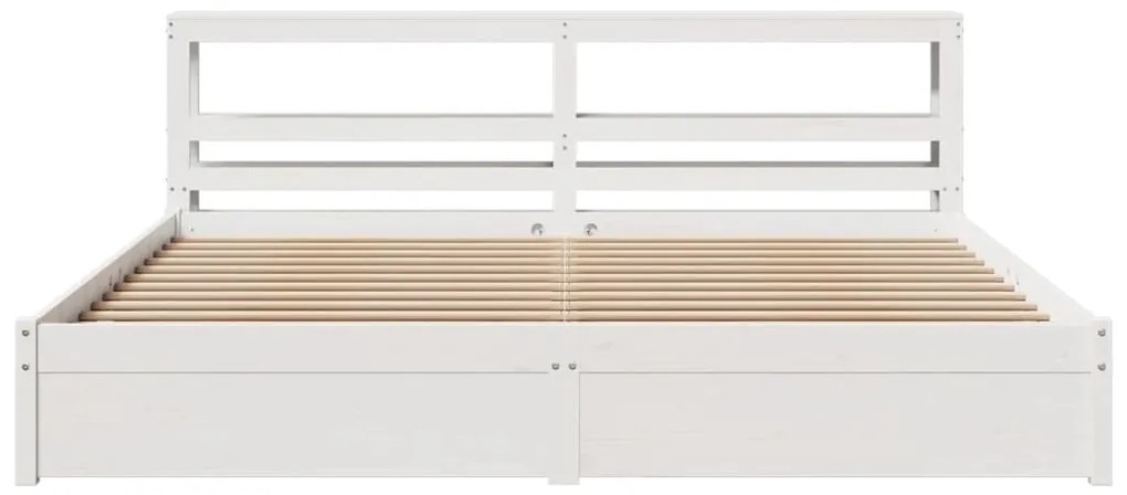 Estrutura de cama c/ cabeceira sem colchão 200x200 cm branco