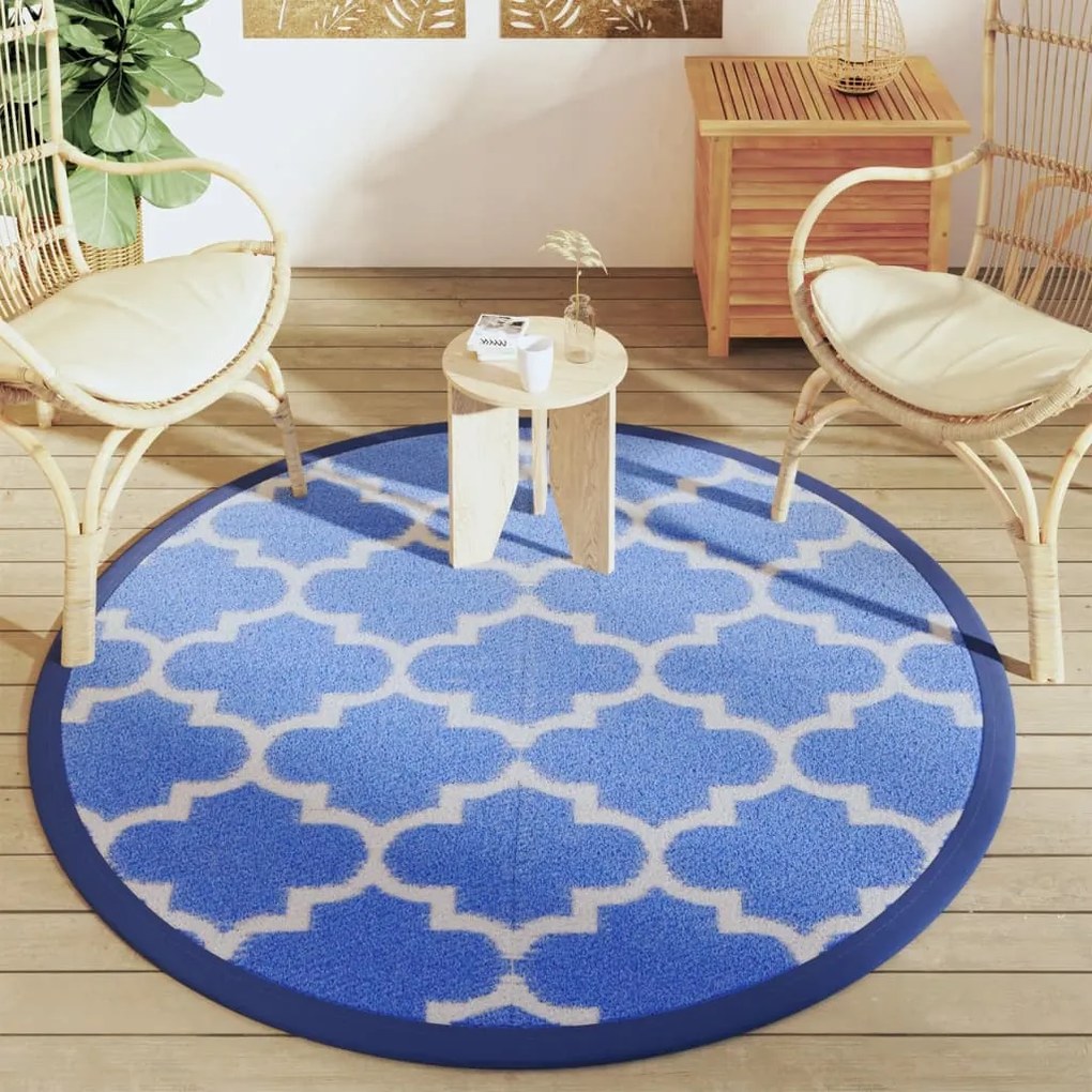 Tapete de exterior Ø160 cm ARAKIL PP Azul
