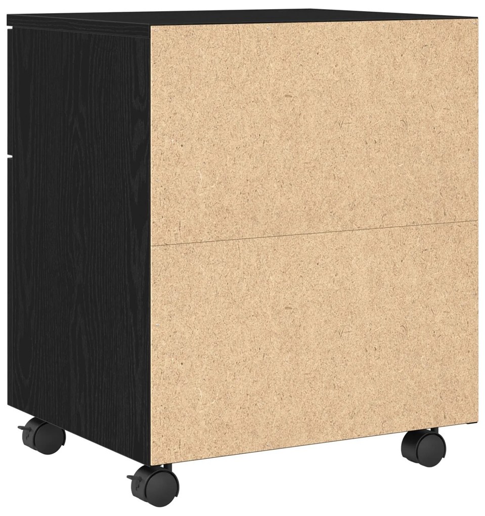 Gabinete Móvel vidaXL com Rodas Carvalho Preto 45x38x54 cm