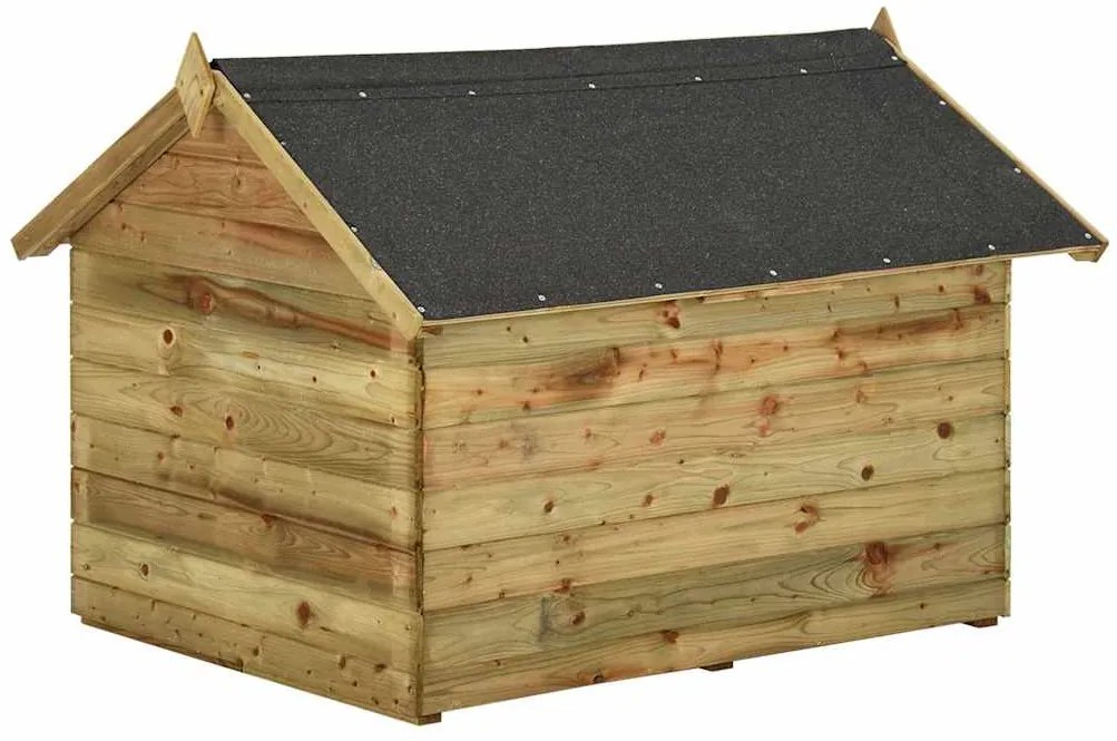 Casota para cão com telhado de abrir pinho impregnado