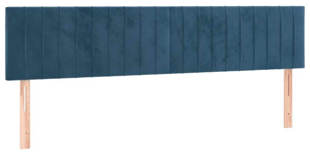 Cama boxspring com colchão 120x190 cm veludo azul-escuro