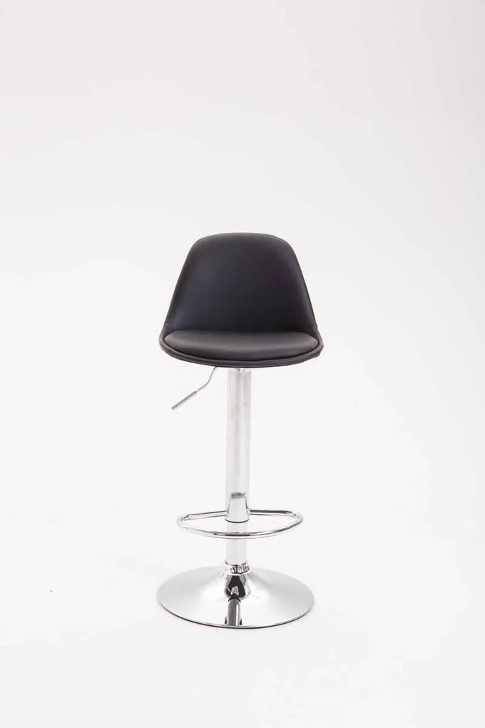 Banco de bar Kiel em couro sintético 39 x 82-104 x 43 cm Preto