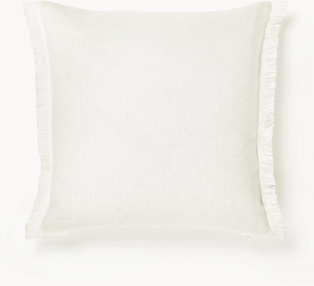 Capa de almofada em linho com franjas Luana