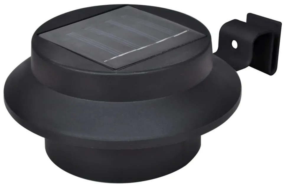 Candeeiros solares de exterior LED para vedações 12 pcs preto