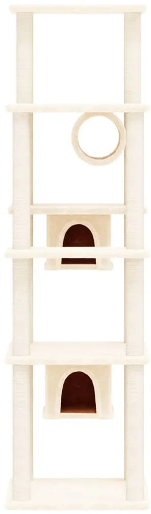 Árvore para gatos c/ postes arranhadores sisal 169 cm cor creme