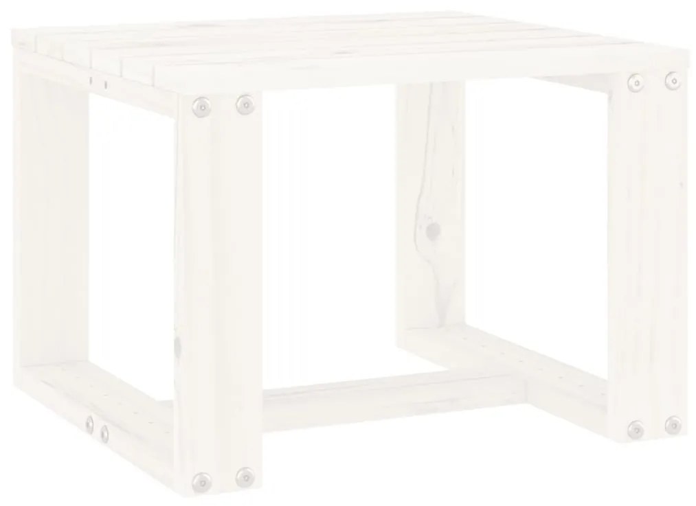 Mesa de apoio para jardim 40x38x28,5 cm pinho maciço branco