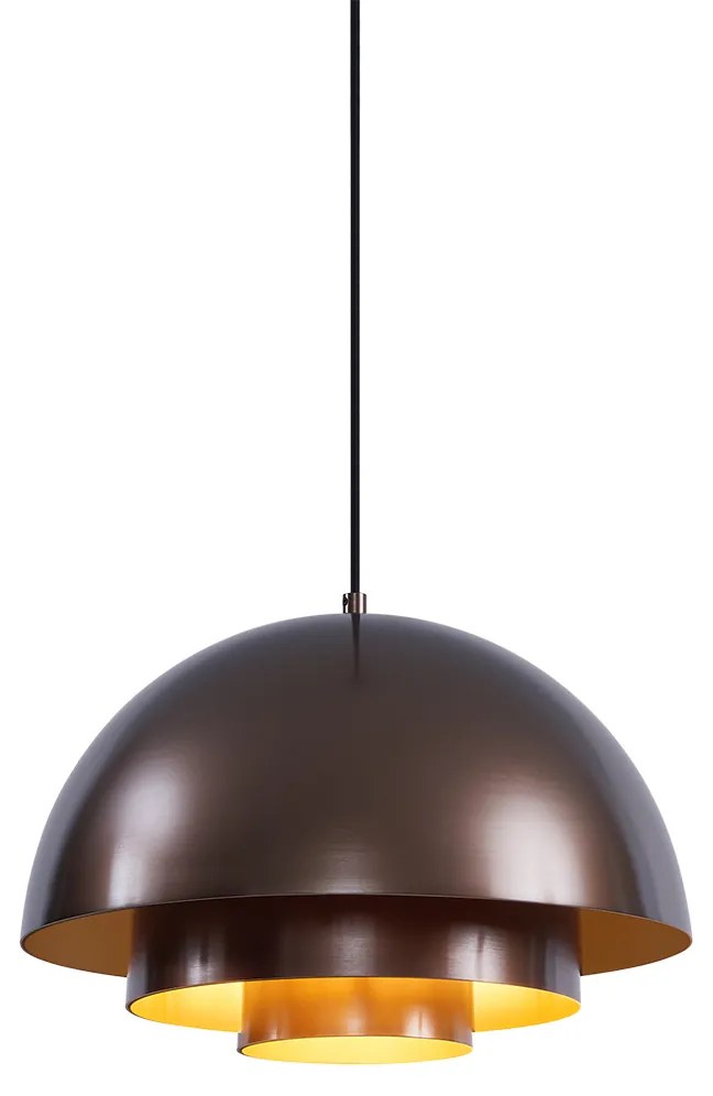 Candeeiro suspenso escandinavo bronze escuro com interior dourado - Loes