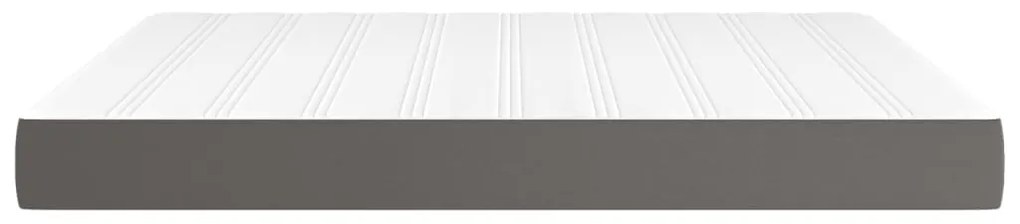 Colchão de molas ensacadas 160x200x20 cm couro artificial cinza
