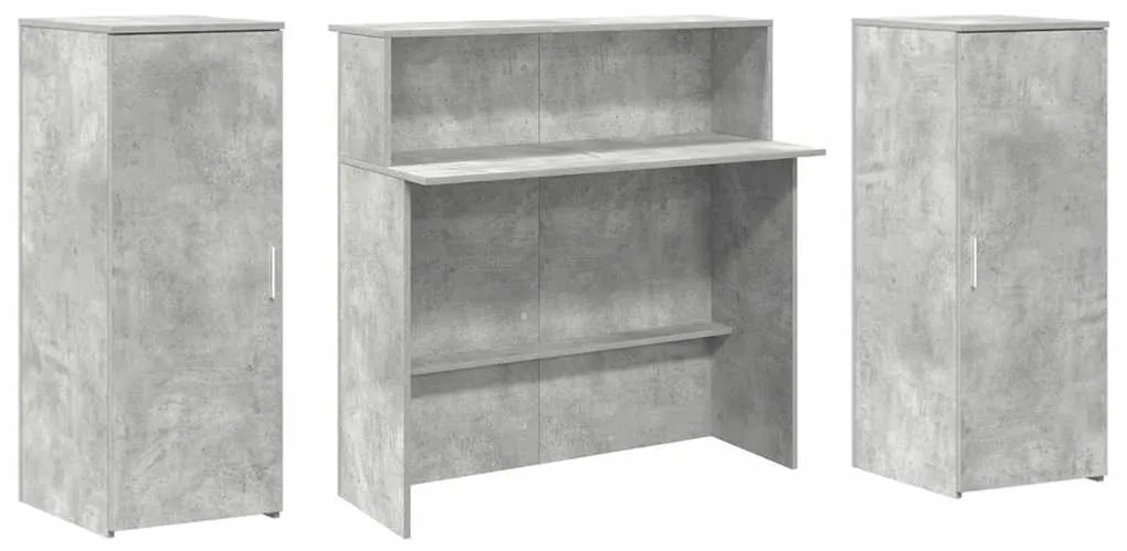 Balcão de recepção 180x50x103,5 cm madeira cinza cimento