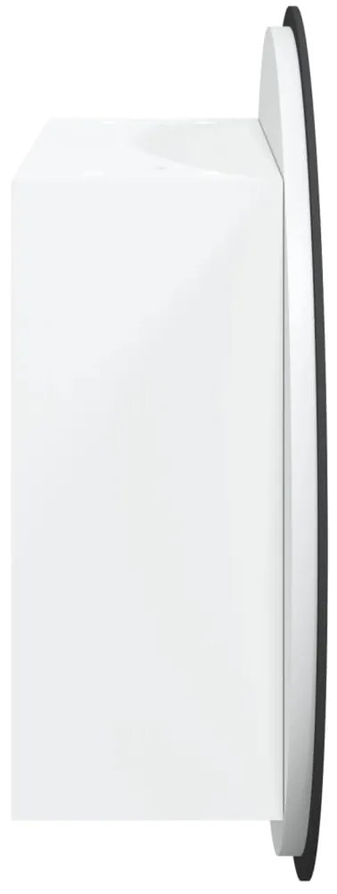 Armário p/ casa de banho c/ espelho redondo e LEDs branco