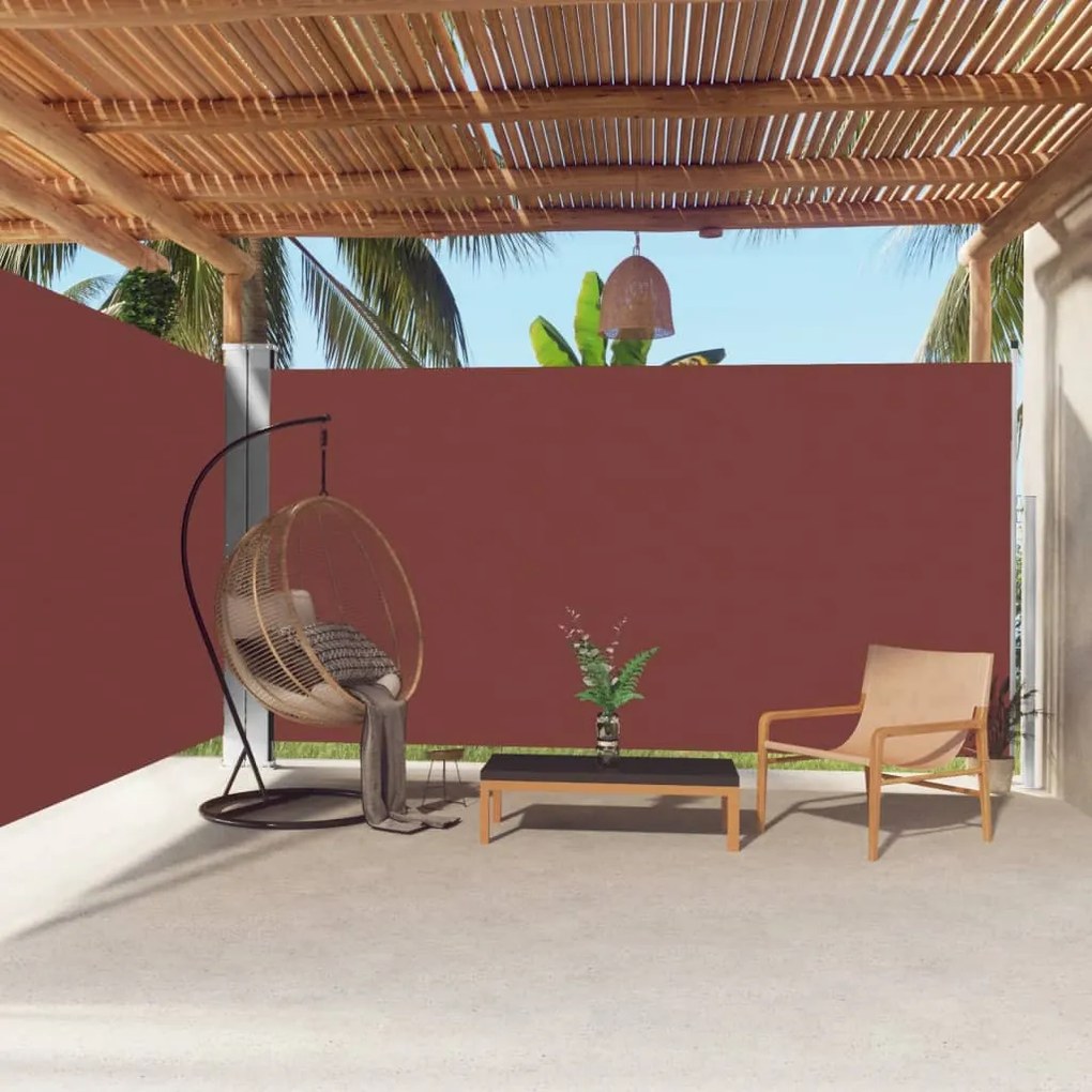 vidaXL Toldo lateral retrátil 200x600 cm castanho