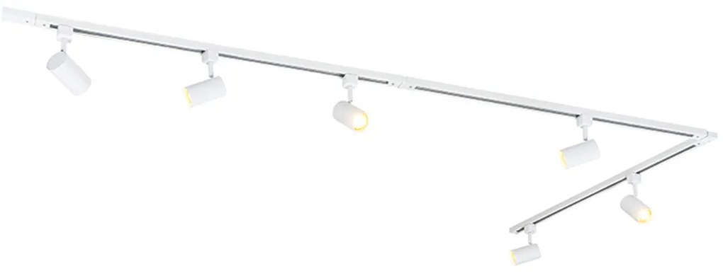 LED Sistema de iluminação de trilho inteligente com 6 focos brancos monofásicos 300cm - Iconic Jeana Moderno