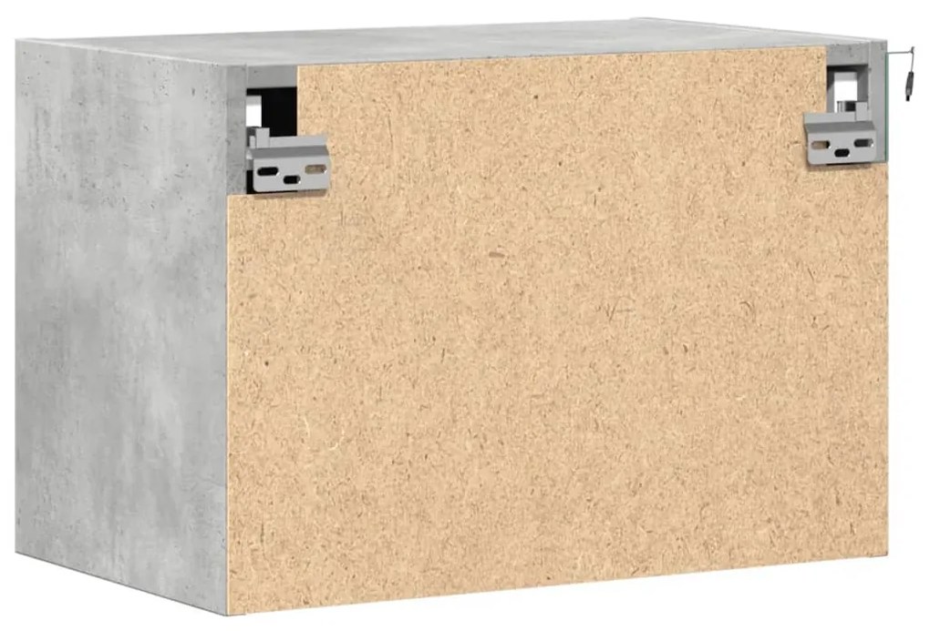 Mesas de cabeceira de parede c/ luzes LED 2pcs cinzento cimento