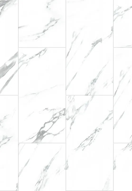 Mexen Glacier White painéis vinílicos 610 x 305 mm SPC 6,5 mm, IXPE 1,5 mm, 4 V-Fuga, Jazz White - F1151-0610-305-505-4V1-90