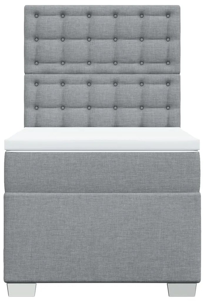 Cama com molas/colchão 90x190 cm tecido cinzento-claro