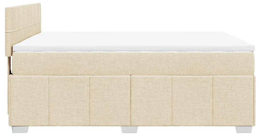 Cama com molas/colchão 140x190 cm tecido cor creme