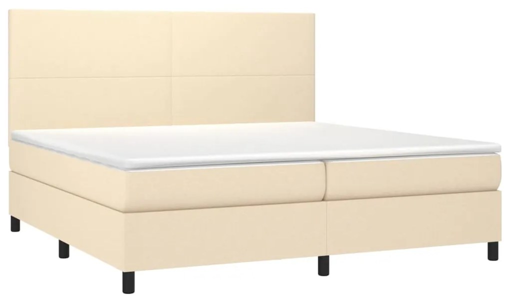 Cama com molas/colchão 200x200 cm tecido cor creme