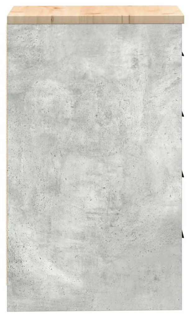 Armário de arrumação de garagem Betão Cinzento 40x51x85 cm