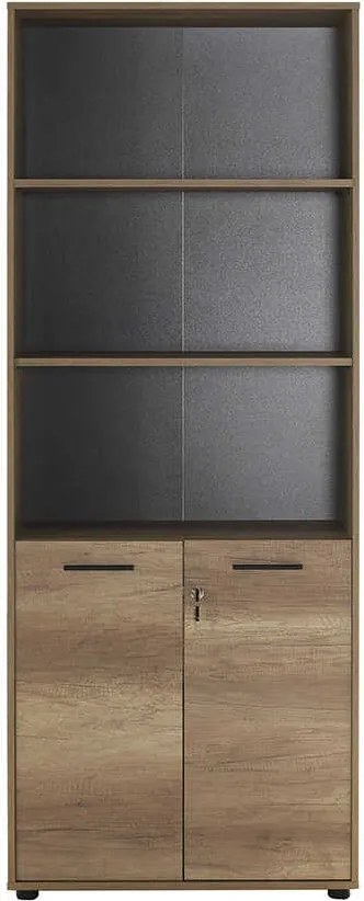 Estante "Noceto" - Nogueira Clara - 72x187x34cm - Design Moderno