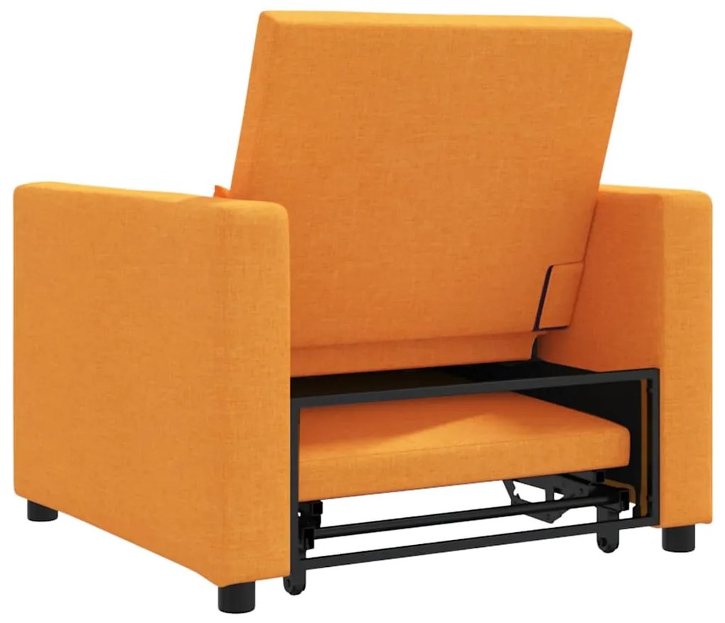 Sofá-cama Individual 3 em 1 Conversível Amarelo Escuro em Tecido
