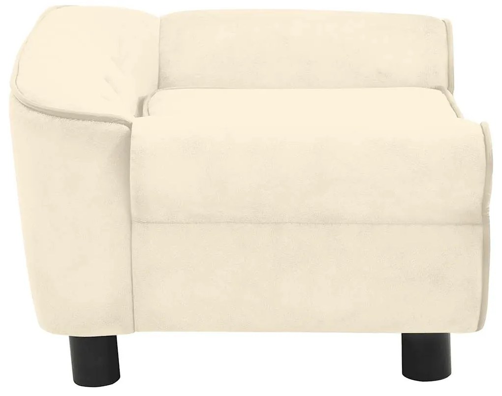 Sofá para cães 72x45x30 cm pelúcia cor creme