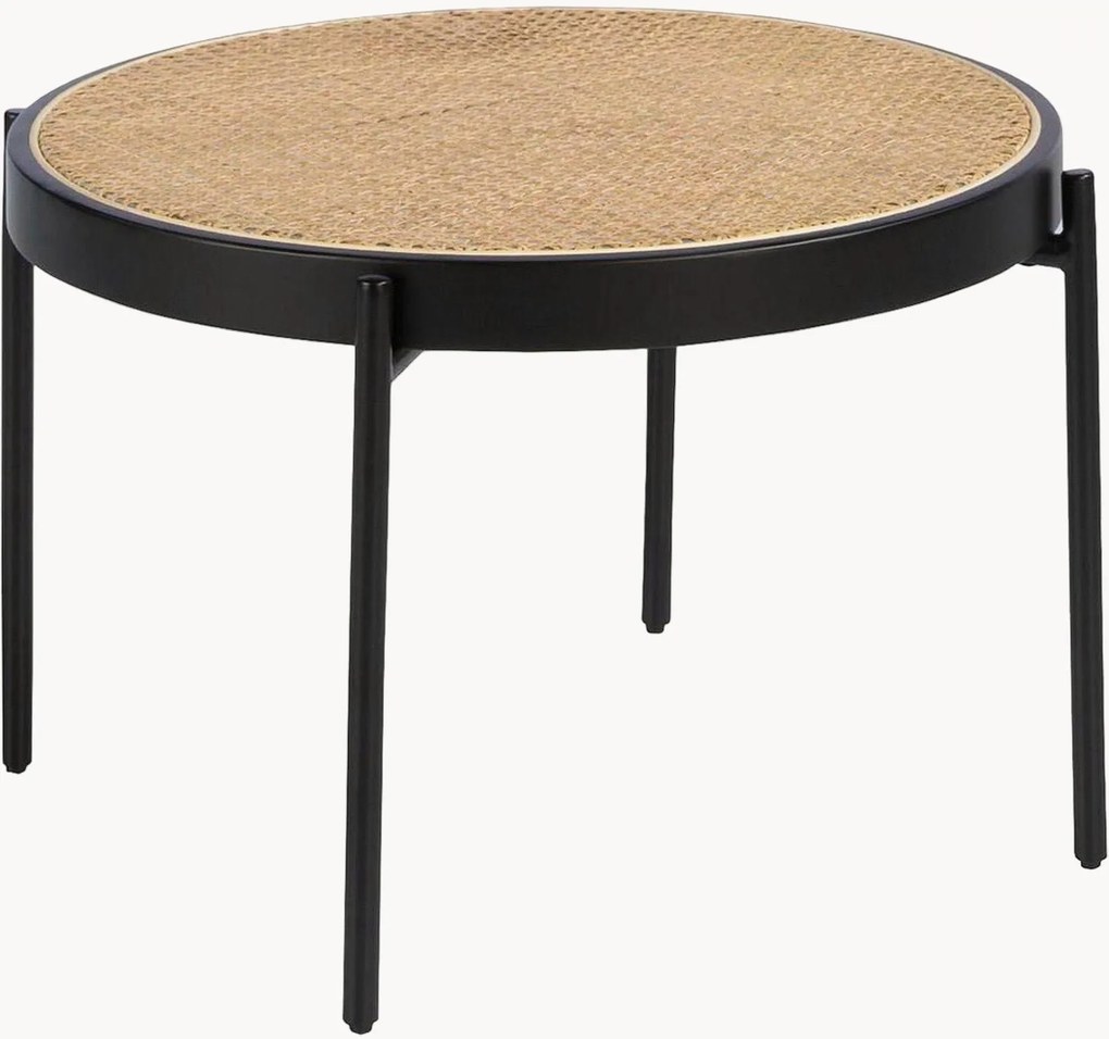 Mesa de centro redonda com tampo em vime Ares