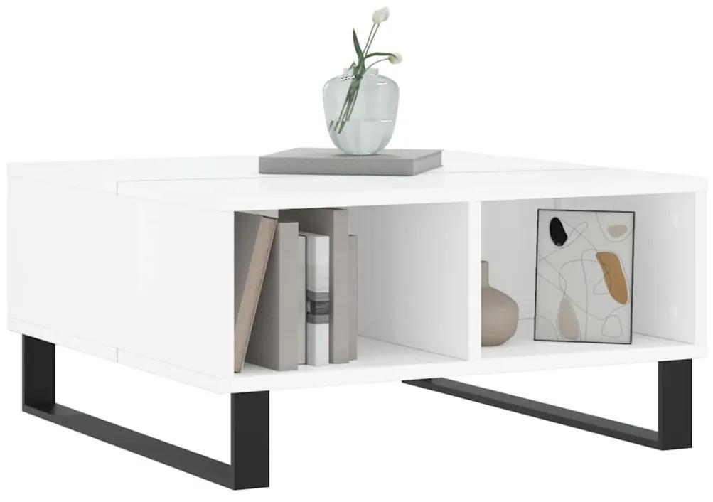Mesa de centro 60x60x30 cm derivados madeira branco brilhante