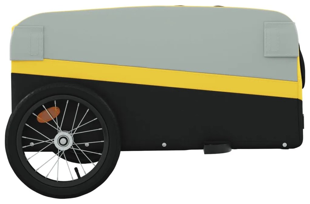 Reboque para bicicleta 45 kg ferro preto e amarelo