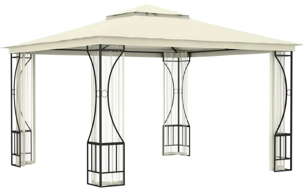 Gazebo com redes 300x300x265 cm creme